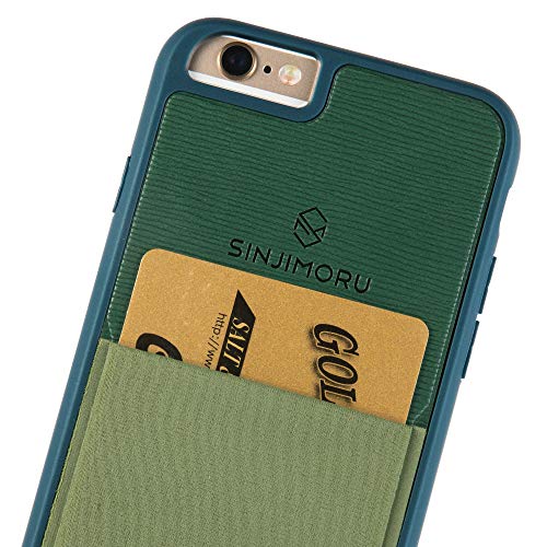 Sinjimoru Funda para iPhone 6 / iPhone 6s con Porta Tarjetas, Funda para Tarjeta iPhone 6 / iPhone 6s con Billetera. Sinji Pouch Case para iPhone 6 / iPhone 6s, Verde.