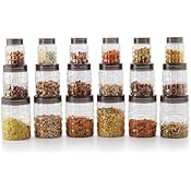 Cello Checkers Plastic PET Canister Set, 18 Pieces, Clear