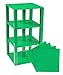 Premium Green Stackable Base Plates - 4 Pack 6" x 6" Baseplate Bundle with 30 New and Improved 2x2 Stackers - Tower Construction Compatible with All Major Brands