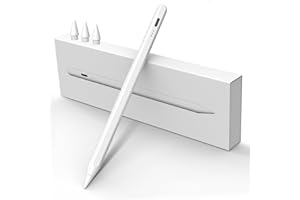 MEKO Stylet 2018-2025 avec 13 Minutes à Charge Rapide Rejet de la Paume et Sensibilité à l'inclinaison, Pencil pour 6-11e, Mini 5/6e, Air 3-5e/13/11 M2-M3, Pro 11"/12.9"(3-6e)/13" M4 (Blanc)