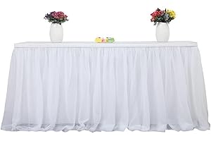TITA-DONG Recycle Extra Long Sheer Tablecloth, Soft Table Skirt, Rectangle Tablecloth for Backyard Wedding Sweetheart Table Reception Table Birthday Party Cake Table Decoration(183x75cm (6x2.5ft)-White)