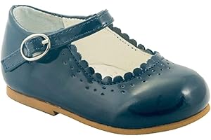 Sevva Baby Infant Girls Patent Non Slip First Walking Shoes Spanish Style Emma White Navy Black Pink Red Wedding Party