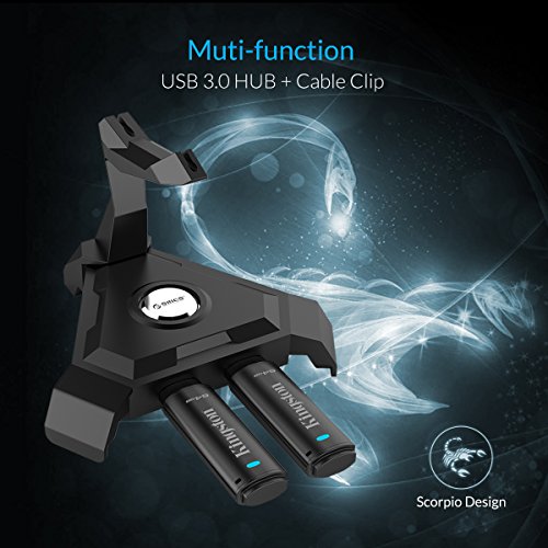 ORICO Gaming Multifunktions-Kabelclip Mauskabelhalter & USB3.0 Hub mit freistehendem Datenkabel - 2