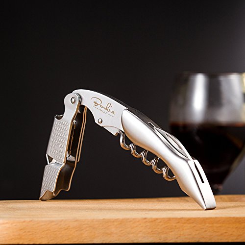 Benkia Edelstahl Kellnermesser – Profi Korkenzieher in Gastronomie Qualität mit Flaschenöffner & Folienschneider inkl. Wein-Ratgeber Ebook - 3
