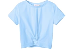 Arshiner Filles T-Shirts Manches Courtes été Enfants Coton Mignon Mode Impression Rentrée des Classes Tops Sport Léger Casual Tshirts pour Fille