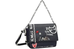 Anekke - Bolso de Mujer - Bandolera Mediana - Bolsa de Hombro de Polipiel con 1 Asa - Cierre de Cremallera - Colección Fun & Music - Accesorios y Complementos Mujer - 24 x 18 x 7 cm