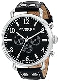Akribos XXIV Herren Analog Quarz Uhr mit Leder Armband AK752SSB