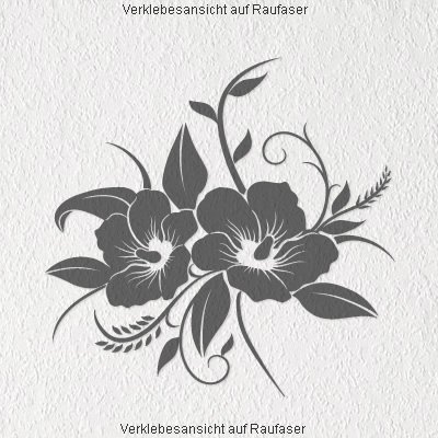 A690 Wandtattoo „Hibiskusblüte“ 70cm x 58cm creme-weiss (erhältlich in 40 Farben und 4 Größen) - 2