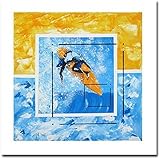 Surfer auf der Welle auf Kunstdruck, Originalvorlage durch Pj Delorme, französischer Sportkünstler. Inspiration Kelly Slater