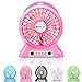 Produktbild Tischventilator, dizauL USB mini Fan multifunktions tragbaren mobilen 3-Gang Schreibtisch/ Tisch Fan+power bank+LED Taschenlampe-pink