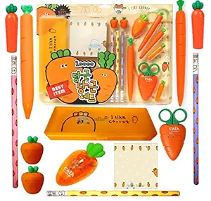 FunBlast Stationary Set for Kids - Carrot Stationary Set for Kids, Return Gifts for Kids, Stationary Kit Set for Girls/Birthday Gift, Stationary Items