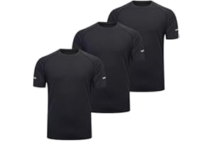 Bsrpolry Confezione da 3 magliette da uomo per corsa, palestra, girocollo, ad asciugatura rapida, top da corsa a maniche corte
