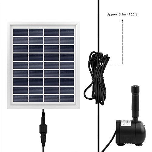Solar Brunnen Solar Power Wasserpumpe Solar Panel Power Tauchpumpe Brunnen Teich Wasserpumpe Kit 55 cm Höhe für Garten Pflanzen Pool Teich 2 W - 8