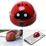 Conveniente y fácil de usar. Rojo Mariquita Aspiradora de Mesa Eléctrica Mini Limpiador de Polvo