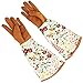 Produktbild Leder Gartenhandschuhe mit Thorn Proof Garden Ofenhandschuh für Damen mit Lange Polyester Print Floral Ärmeln zu schützen Ihre Arme, bis der Ellenbogen von Jian YA NA