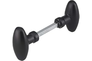 THIRARD - Coppia di Pomelli Ovoidali per Porta d'Ingresso - Quadrato 7 x 90 mm - Uso Porta - Tipo di Maniglia Pomelli - 1 Portata - Finitura Nero - Sicurezza per Finestre