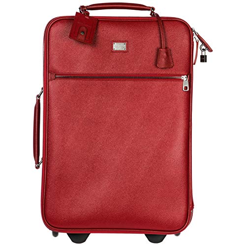 Preisvergleich Produktbild Dolce & Gabbana trolley Koffer Herren Leder Reisekoffer Rot