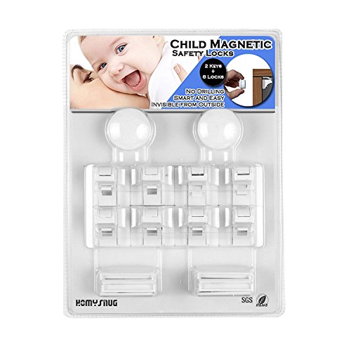 HomySnug Magnetische baby Lock, Kindersicherung magnetschloss für Schränke und Schubladen 8 Schlösser und 2 Schlüssel - 7