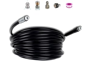 KENSBRO Drain Pipe Cleaning Hose with Adapter, High Pressure Washer Flexible Tube Unblocker Kit with Sewer Jet Nozzle and Rotating Jet Nozzle Replacement for Karcher K Series, Lavor (10m/32.8ft)