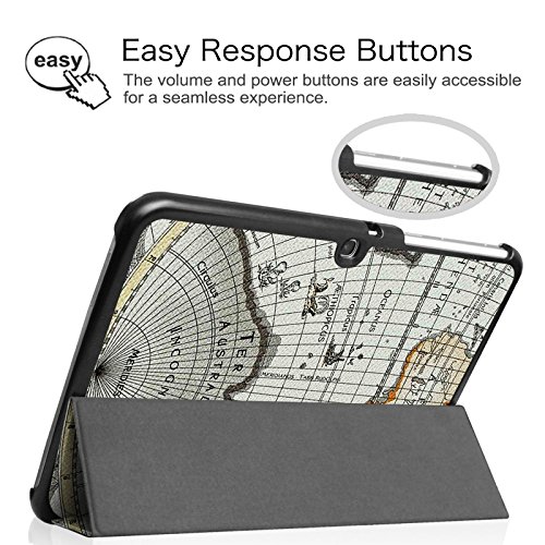 Fintie Samsung Galaxy Tab 4 10.1 Hülle Case – Ultra Schlank Superleicht Ständer Smart Shell Cover Schutzhülle Etui Tasche mit Auto Schlaf / Wach Funktion für Samsung Galaxy Tab 4 10.1 SM-T530 SM-T535 (nicht geeignet für Samsung Galaxy Tab 3 10.1), Landkarte Design - 6