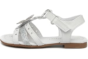 Walkright Girls White Butterfly Easy Fasten Sandal