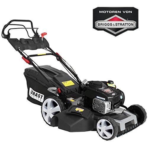 BRAST Benzin-Rasenmäher Selbstantrieb Briggs & Stratton Motor 2,22kW (3PS) 51cm Schnittbreite 30-80mm Schnitthöhe 60L Grasfangkorb GT Getriebe Easy Clean Stahlblechgehäuse Rasen-Mäher B&S Benzinmäher - 3