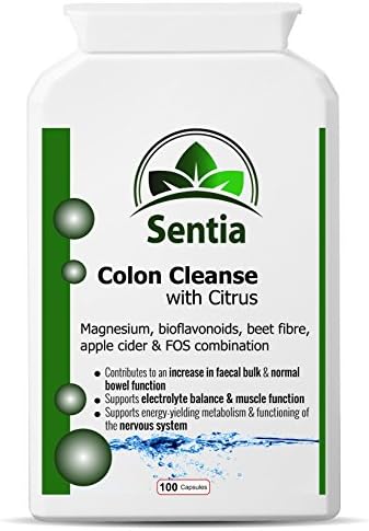 LAXATIVE &amp; WEIGHT LOSS - Colon Cleanse with Citrus. Herb Free NATURAL Intestinal Cleanse Support. A Powerful Yet Gentle Colon Cleanser and Detox. (UK manufactured)