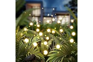 biogyn 4 PZ Luci Solari Giardino Decorative, 8 LED Esterno Lampada Solari Lucciole, Carica Solare, Decorazioni Giardino, Luce Impermeabile per Patio, Prato e Giardino, DIY (4 PEZZI FARETTI)