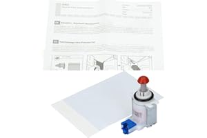 M SHOP ITALIA Ablaufventil Spülmaschine kompatibel mit Bosch Siemens Neff 11033896 ex 00631199 ERRORE E19 + Schutz + Bedienungsanleitung Original BSH mit fluoreszierendem Schlüsselring