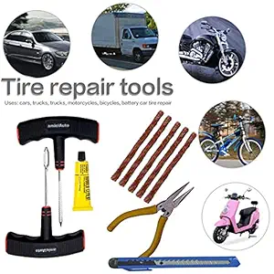 amiciAuto Tubeless Tyre Puncture Repair Tools Kit