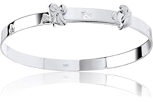 DESIGNER INSPIRATIONS BOUTIQUE Inspirational Message Script Sentiment Nursery Rhyme Expanding / Expandable / Adjustable Bangle Bracelet for Baby/Child/Children/Women - 925 Sterling Silver - Baby / Childrens Jewellery