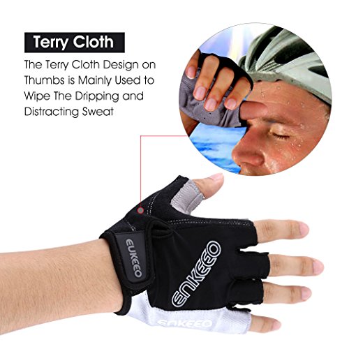 Enkeeo Fahrradhandschuhe Fitness-Handschuhe Reithandschuhe Radsporthandschuhe Trainingshandschuhe mit Adjustable Handgelenkstütze für Road Race, Mountainbike, Radsport, Reiten, Wandern, Bergsteigen, Camping und mehr Sports im Freien, Idea für Damen Herren Frauen Männer - 6