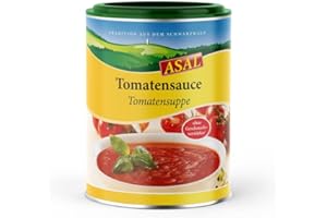 Asal Tomatensauce 500 g für ca. 28 Teller - leckere Tomatensauce aus aromatischen Tomaten, als Sauce oder Suppe einsetzbar, schnell zubereitet, auch zum Verlängern oder Binden geeignet, fruchtig-aromatisches Aroma, gluten- und laktosefrei, fettfrei sowie vegan