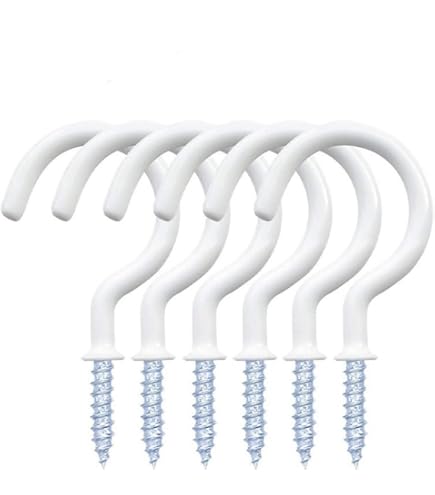 10 Crochets De Plafond à Tasse Ouverte, 1-1/2 Pouce, Revêtus Plastique Rouge, Uxcell