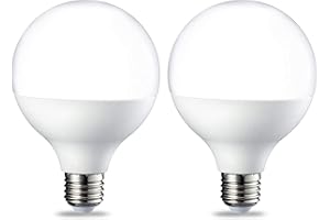 Amazon Basics Lampadine a LED, attacco Edison E27, a forma di globo, G93, 14,5 W (equivalenti a 100 W), Luce Bianca Calda, non dimmerabili, confezione da 2