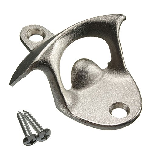 Psfy Edelstahl-Bierflaschenöffner zur Wandbefestigung, mit Schrauben