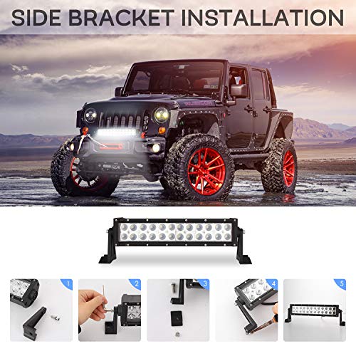 SWOO CAR 13” Off-Road LED SUV Projector LED Light Bar 120W 12000LM 6000K LED Work Light Spot Flood Combo Harvester LED Lights Boat Lighting Crane Driving Fog Lights Project Light Auxiliary Lamp