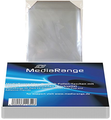 MediaRange pcs70304box164 – Pack von 50 Hüllen für CD, transparent