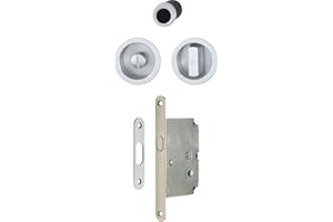 Hoppe 3948032 Porte coulissante Coquillage Set 4920 – avec rosace ronde de serrure WC, verchrsat