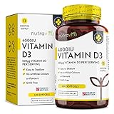 Vitamin D 4000 Iu - 400 Day Supply - Maximum Strength Easy To Swallow Quadruple Strength 400 Softgels Vitamin D3 Cholecalciferol - Manufactured In The Uk By Nutravita