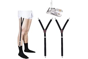 TAOPE Uchwyt na koszulę męską, koszula pozostaje w stylu Y - z antypoślizgowymi klipsami, nylon tekstylny elastyczny materiał, czarny