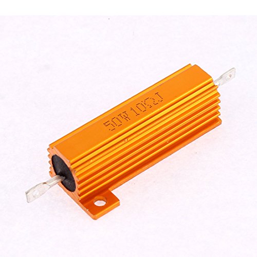 Preisvergleich Produktbild sourcingmap® 10 Ohm 10R 5% 50 Watt Aluminium Gehäuse Leistungswiderstand Gold