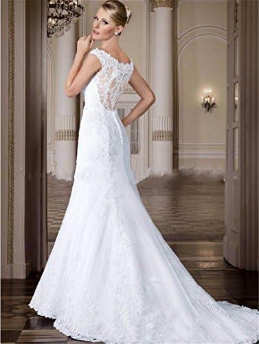 HAPPYMOOD Wedding Dress Woman Wedding Gown Long Elegant Party Night Banquet Bridal Wear Sexy Design Wedding Gift, US16