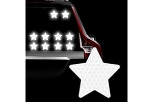 Leniutor Lot de 10 autocollants réfléchissants en vinyle pour femme - Haute intensité - Pour fenêtre, pare-chocs, bagages, voiture, casque, moto - Blanc