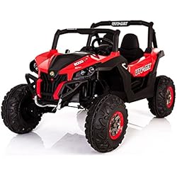 Quad elettrico LT878 per bambini mod. THUNDER 4 ammortizzatori sedile in pelle. MEDIA WAVE store (Rosso)