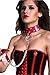 Produktbild krautwear Damen Halsband Mit Nieten Stacheln Schloss Kette Leine Rot Schwarz Gothic Leder Erotik SM Cosplay Choker (2005-rot)