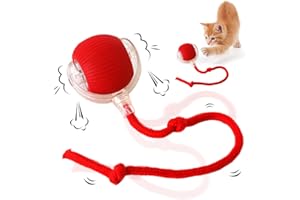 Tomedeks 1 Pièce Balle Interactive Chat, Cat Toy, Balle pour Chat, Boules pour Chats pour Le Jeu et l'interaction, Rouge