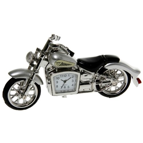 SC Leisure SUPERB QUALITY MINIATURE SILVER CLASSIC MOTORBIKE NOVELTY