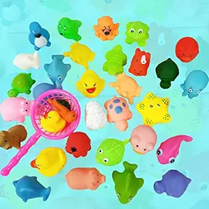 Supreme Deals Non-Toxic Bath Toys for Baby - Soft Rubber Float Mix Cute Animals Swimming Water Bath Toys for Kids Set of 12 PCS- Chu Chu Combo (BPA Free)