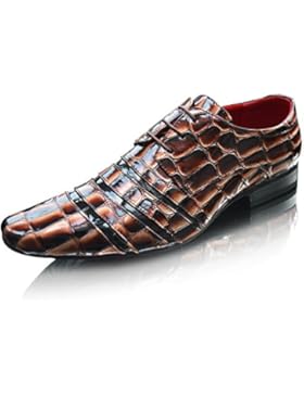 Giovanni Herren Neue Leder Gefüttert Crocs Patent Formelle Hochzeit Party Kleid Größe UK 6-12